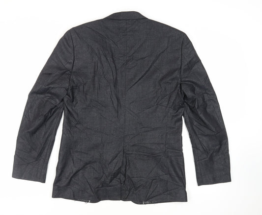 Stonebridge Mens Black Geometric Polyester Jacket Suit Jacket Size 40 Regular