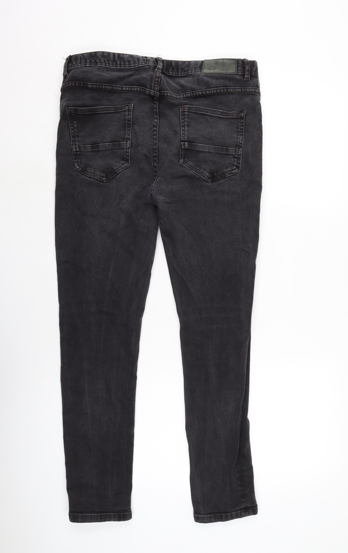 Denim & Co. Mens Grey Cotton Blend Tapered Jeans Size 34 in L30 in Regular Button