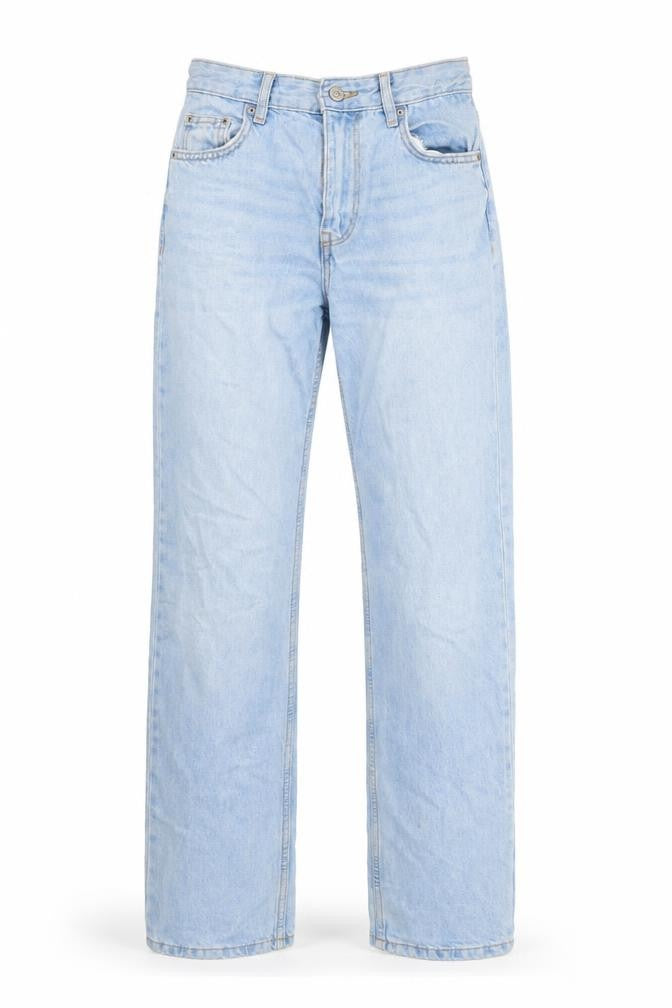 Berksha Womens Blue Cotton Blend Straight Jeans Size 34 in L30 in Regular Zip