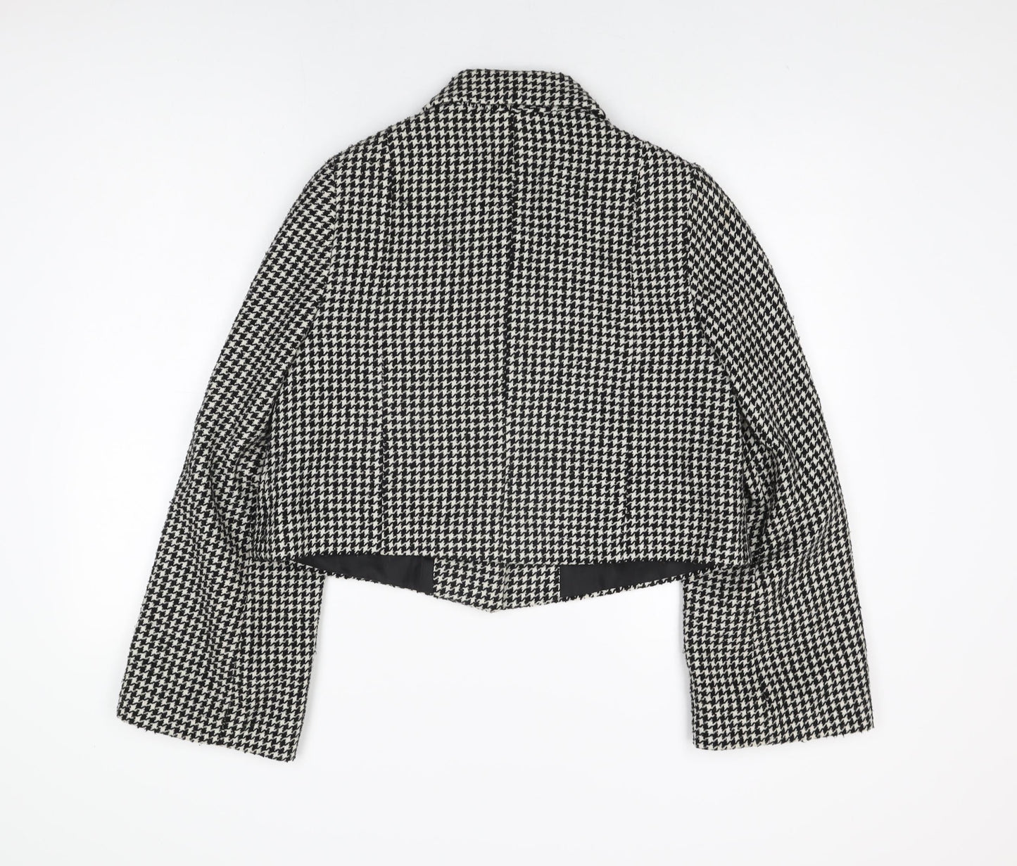 Therapy Womens Black Geometric Jacket Coat Size 12 Button - Houndstooth