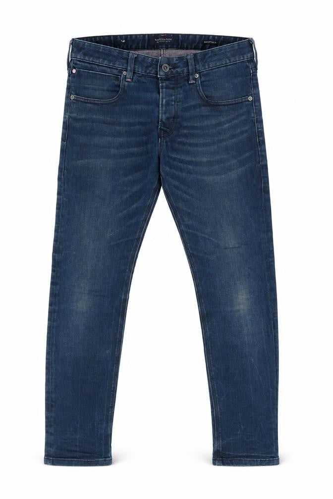 Scotch & Soda Womens Blue Cotton Skinny Jeans Size 32 in L30 in Regular Zip