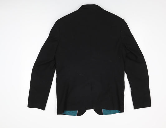 Marks and Spencer Mens Black Viscose Jacket Suit Jacket Size 40 Regular