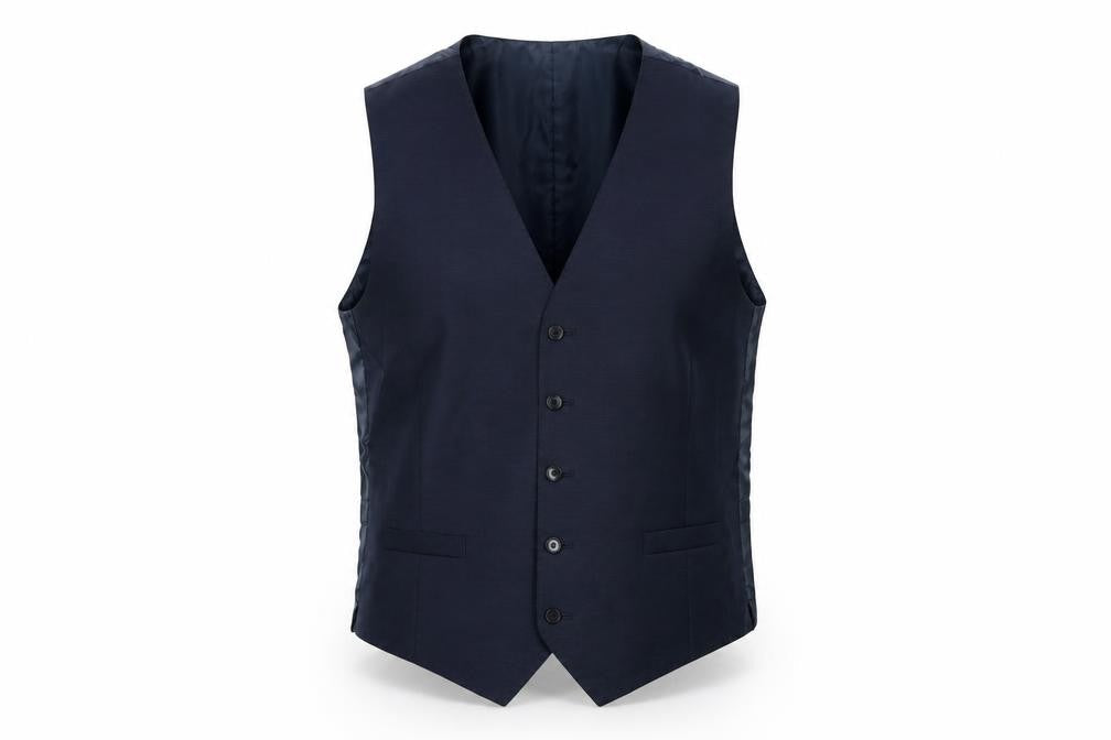 Marks and Spencer Mens Blue Wool Jacket Suit Waistcoat Size 44 Regular