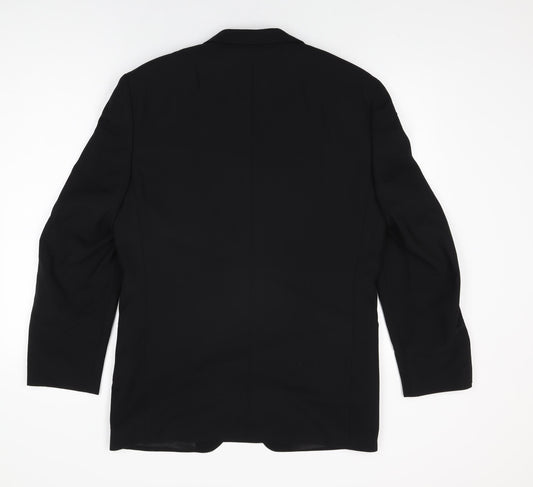 Hugo James Mens Black Wool Jacket Suit Jacket Size 36 Regular