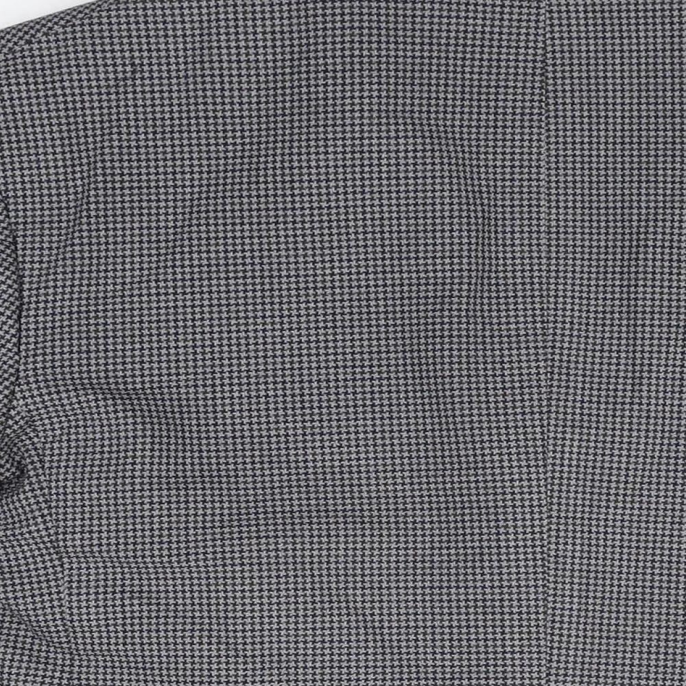 Marks and Spencer Mens Grey Geometric Polyester Jacket Suit Jacket Size 46 Regular