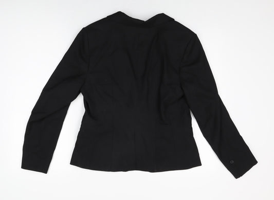 H&M Womens Black Jacket Blazer Size 16 Button