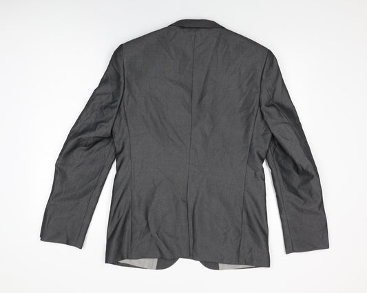 Marks and Spencer Mens Grey Polyester Jacket Suit Jacket Size 38 Regular