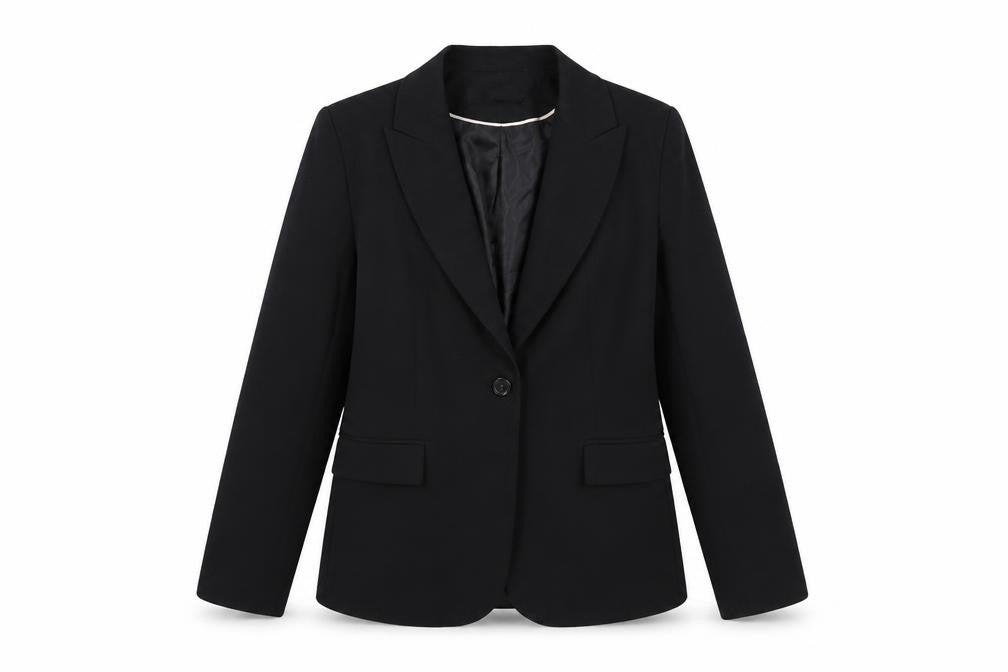 Zara Womens Black Polyester Jacket Blazer Size 14