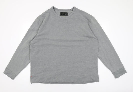 JACHS Mens Grey Polyester Pullover Sweatshirt Size 2XL