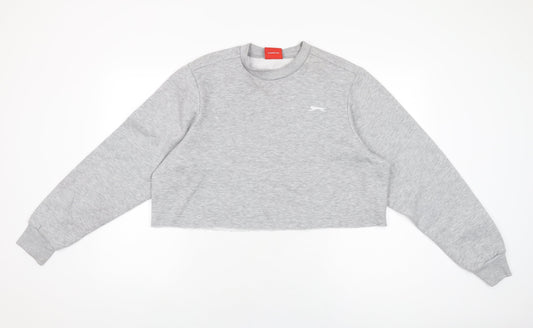 Slazenger Womens Grey Polyester Pullover Sweatshirt Size L Pullover