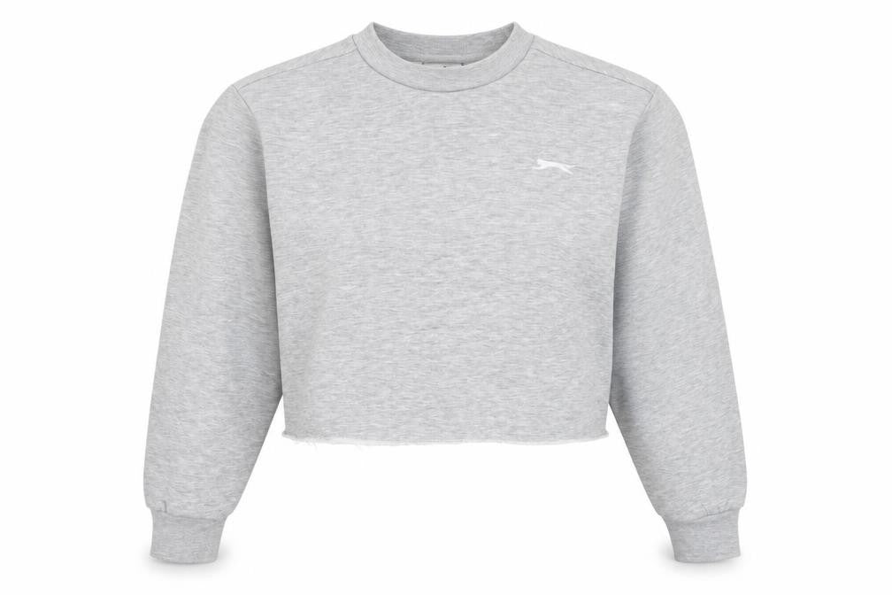 Womens UK L Regular Slazenger Grey Pullover Sweatshirt