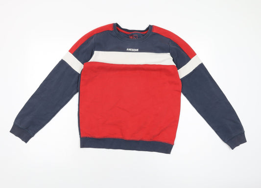 URBN-DEPT Boys Red Cotton Pullover Sweatshirt Size 13 Years Pullover