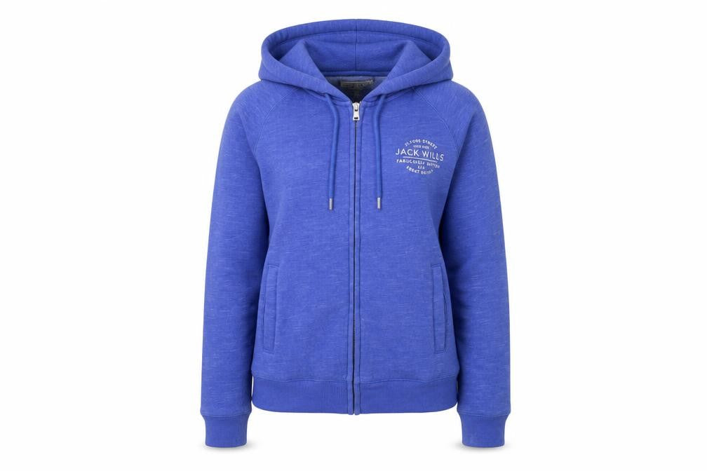 Womens UK 10 Regular Jack Wills Blue Full Zip Hoodie
