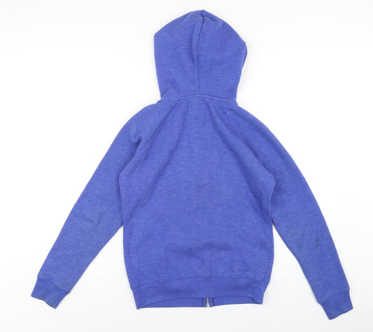 Jack Wills Womens Blue Cotton Full Zip Hoodie Size 10 Zip