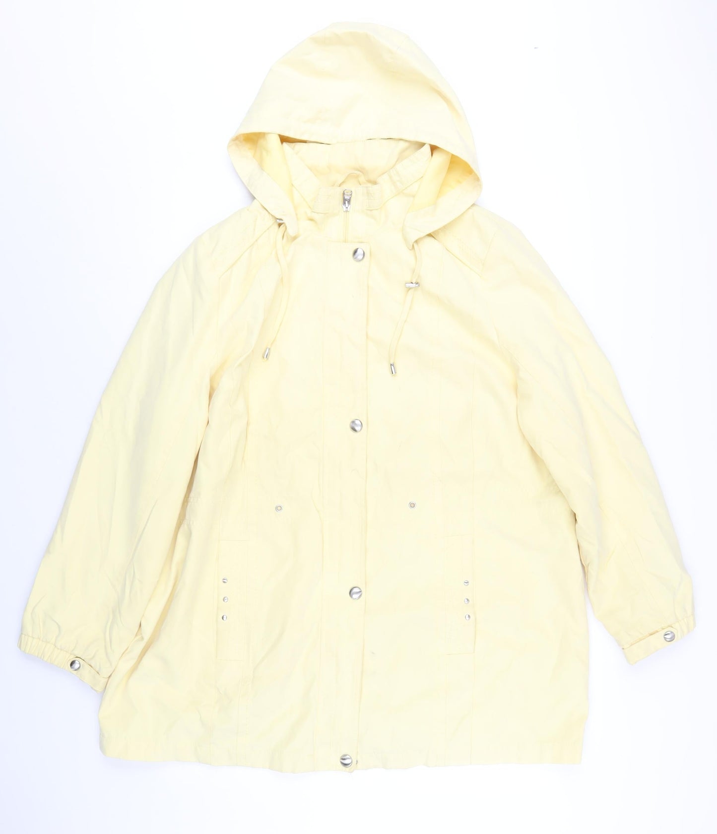 Bonmarché Womens Yellow Rain Coat Coat Size L Zip