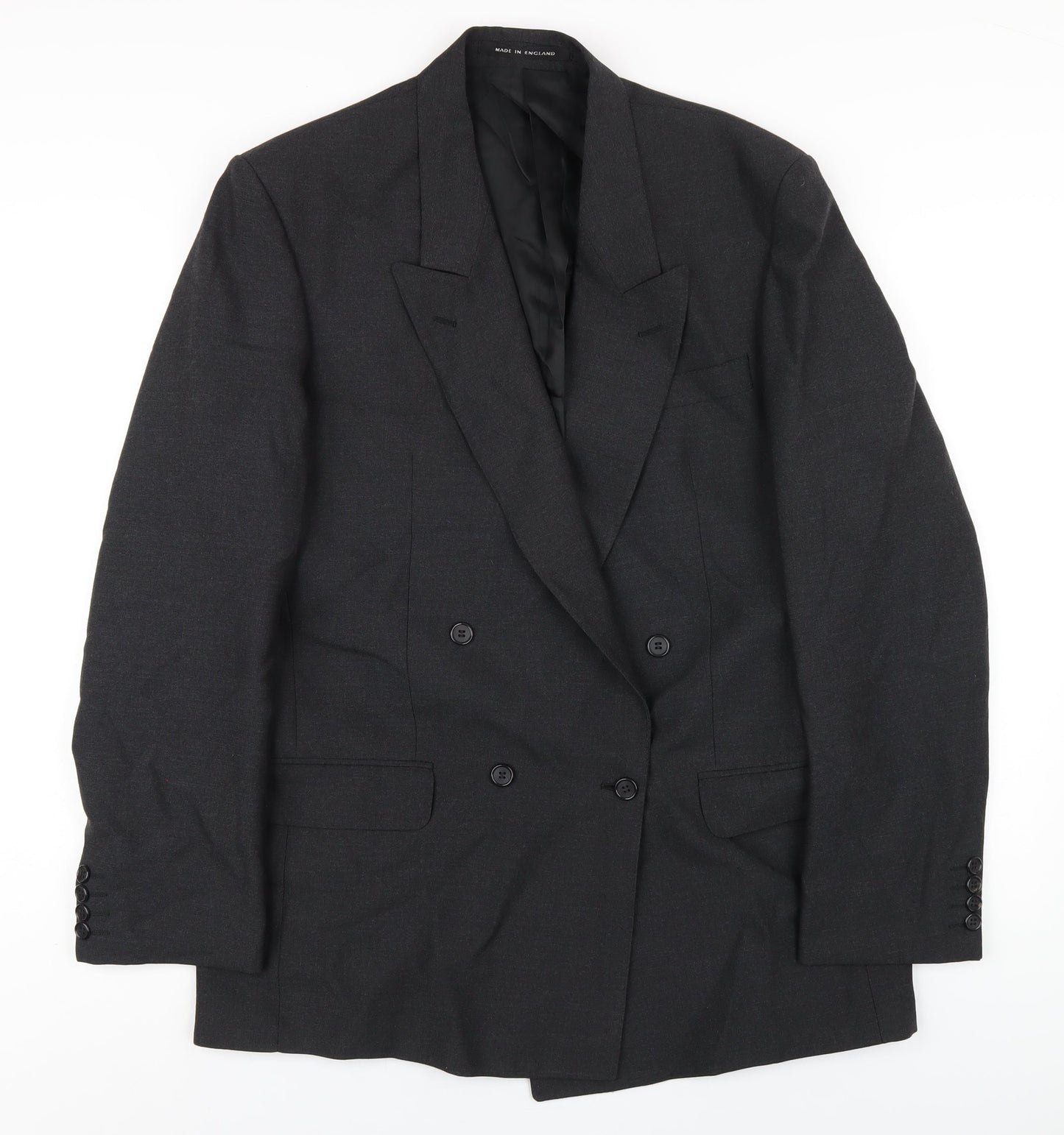 Lavel Mens Grey Wool Jacket Blazer Size 46 Regular