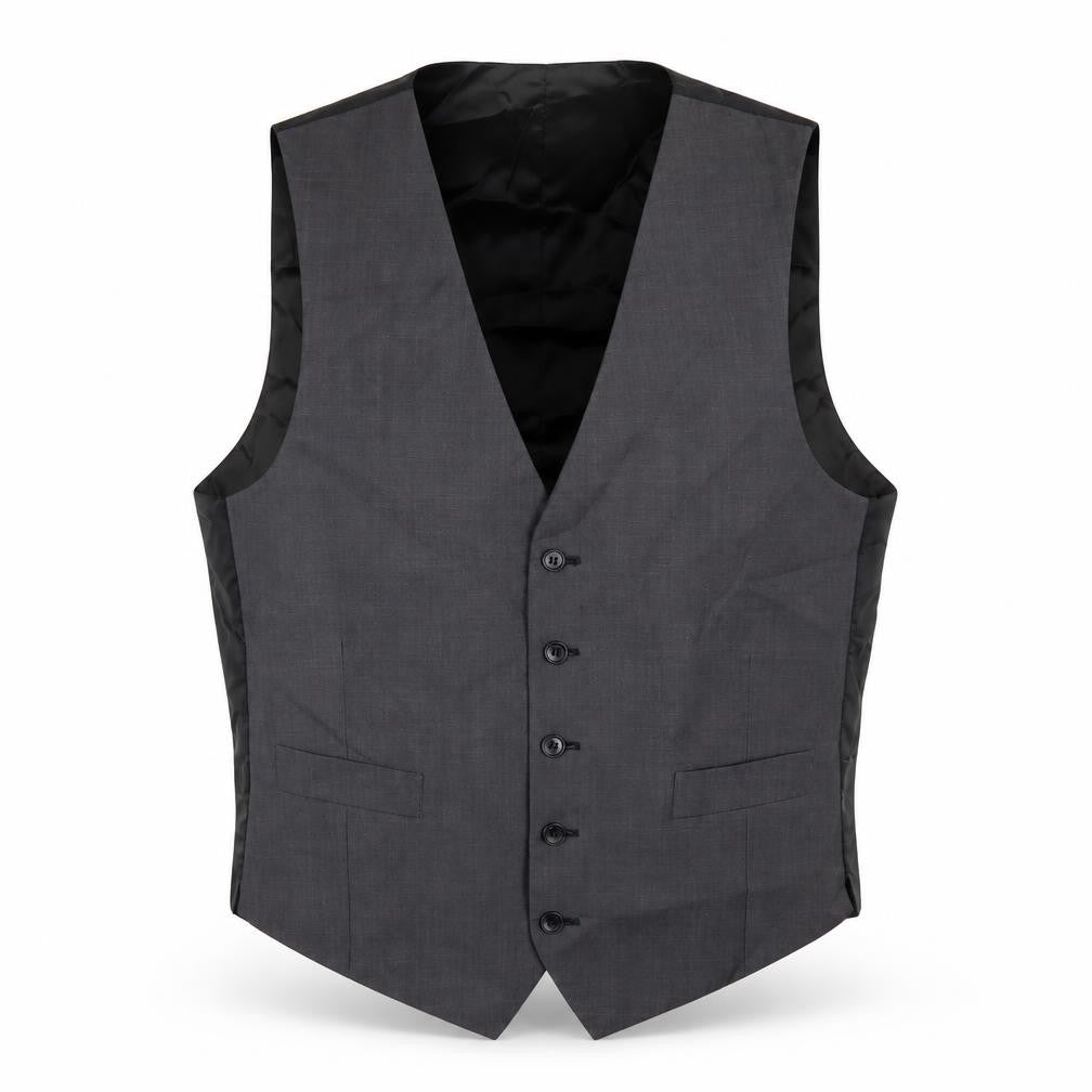 Marks and Spencer Mens Grey Polyester Jacket Suit Waistcoat Size 38 Regular