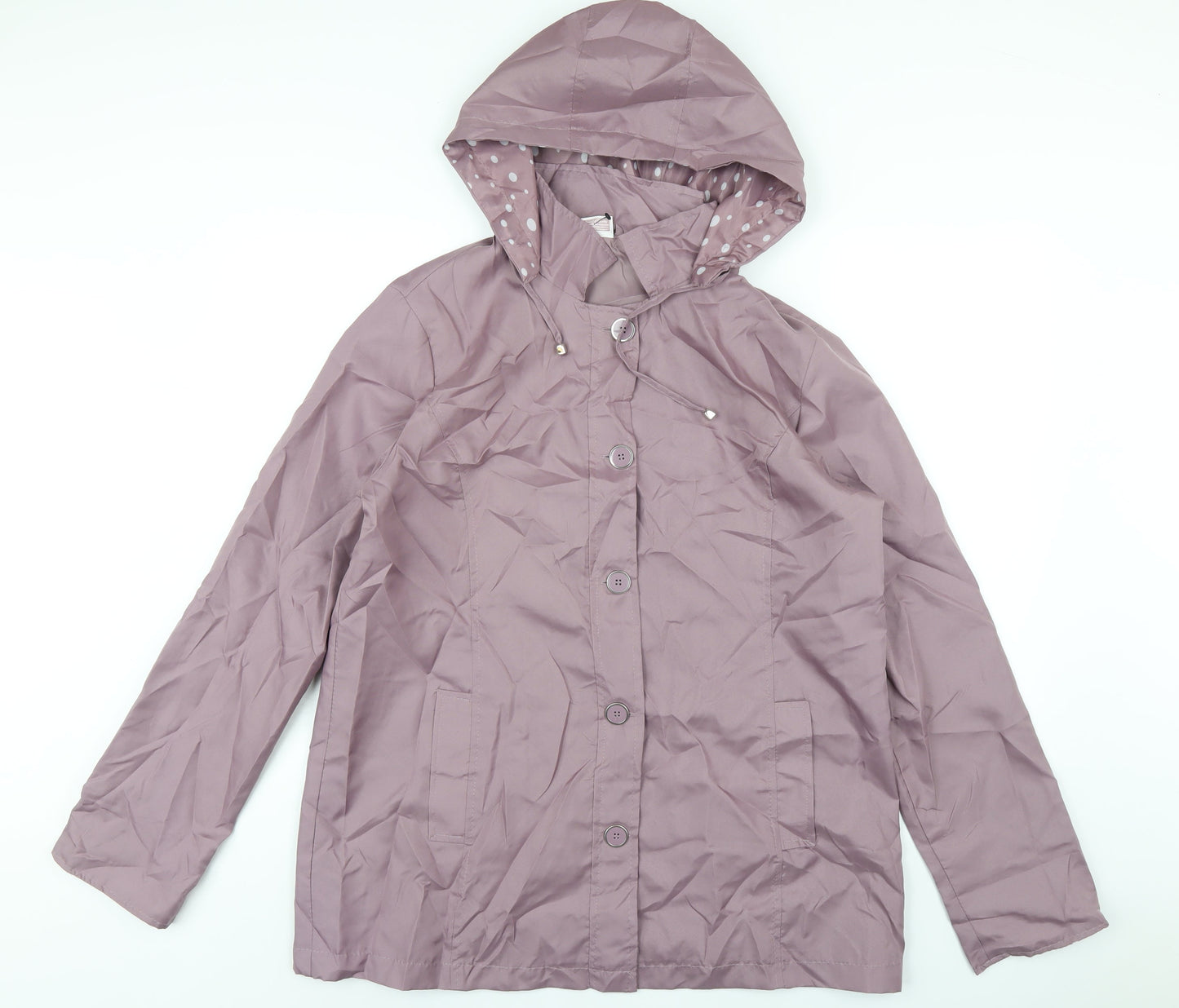 Anne De Lancay Womens Purple Rain Coat Coat Size 14 Button