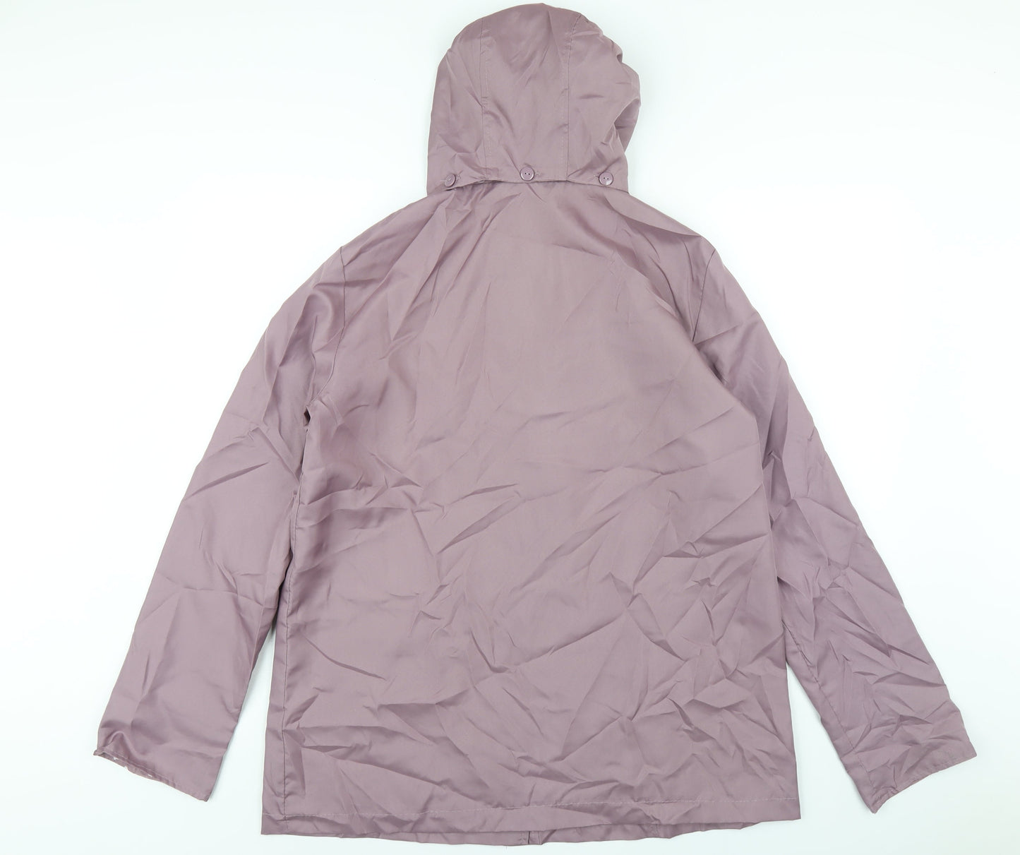 Anne De Lancay Womens Purple Rain Coat Coat Size 14 Button