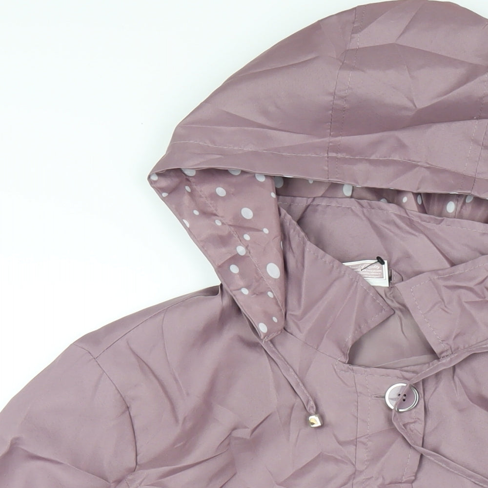 Anne De Lancay Womens Purple Rain Coat Coat Size 14 Button