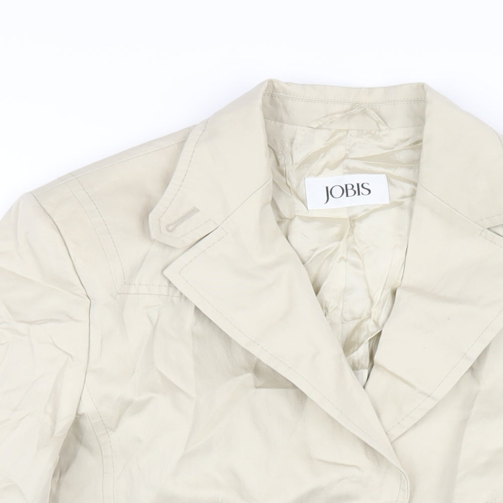 Jobis Womens Beige Jacket Blazer Size 12 Button