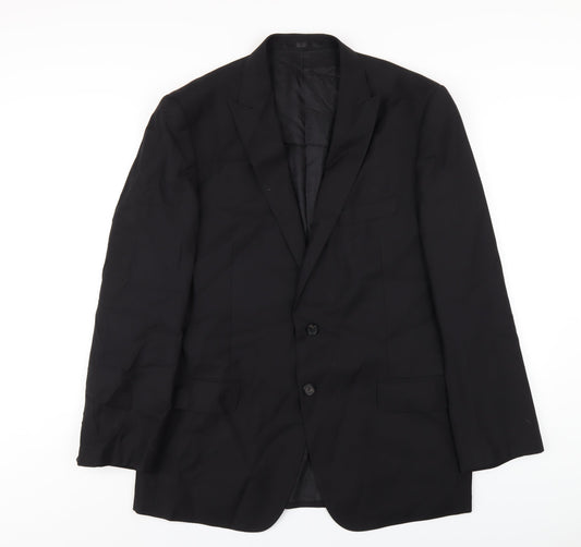 Autograph Mens Black Wool Jacket Blazer Size 42 Regular