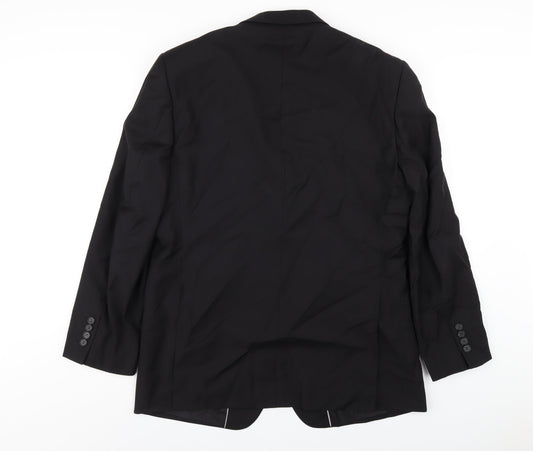 Autograph Mens Black Wool Jacket Blazer Size 42 Regular