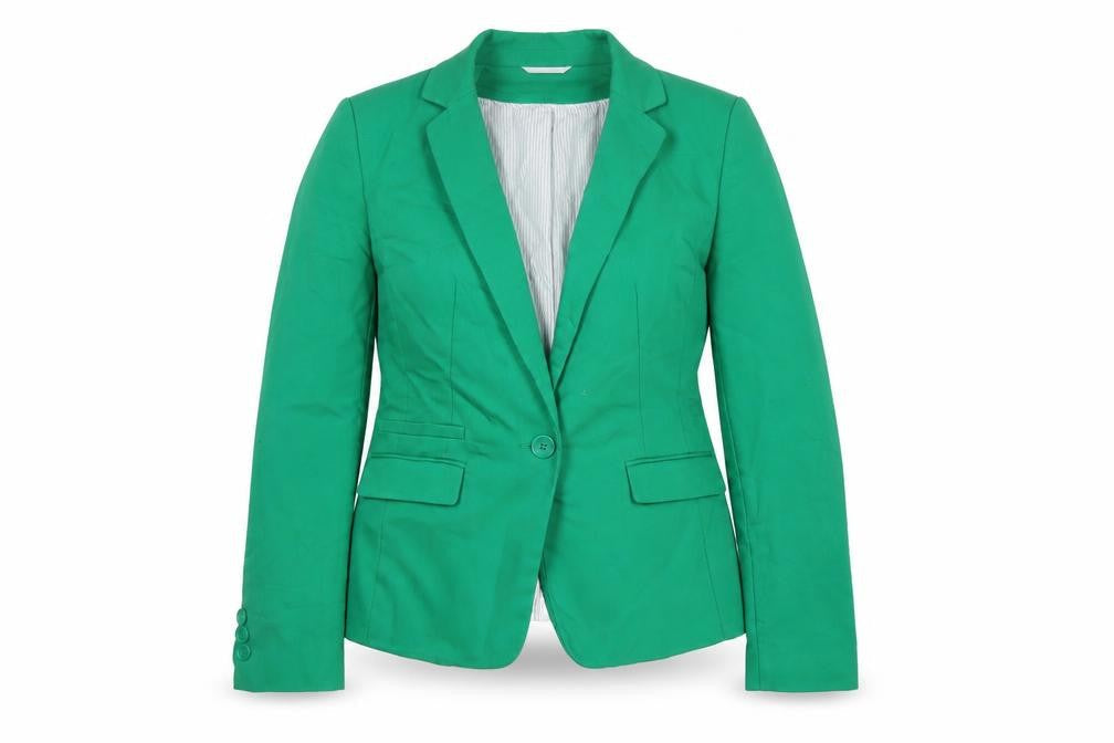 Marks and Spencer Womens Green Cotton Jacket Blazer Size 10