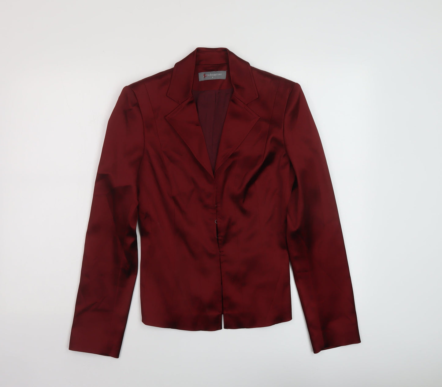 Press & Bastyan Womens Red Jacket Size 8 Hook & Eye