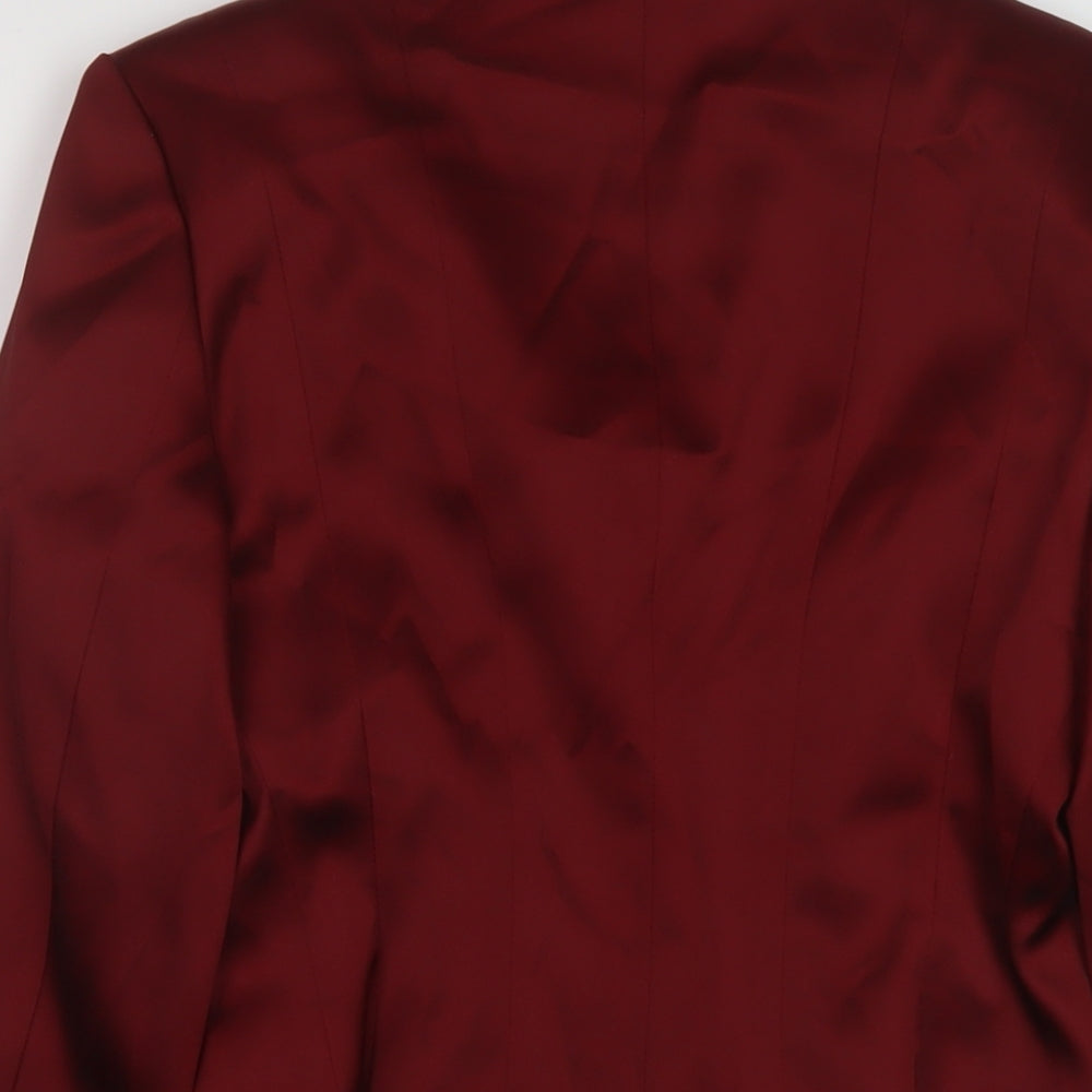 Press & Bastyan Womens Red Jacket Size 8 Hook & Eye