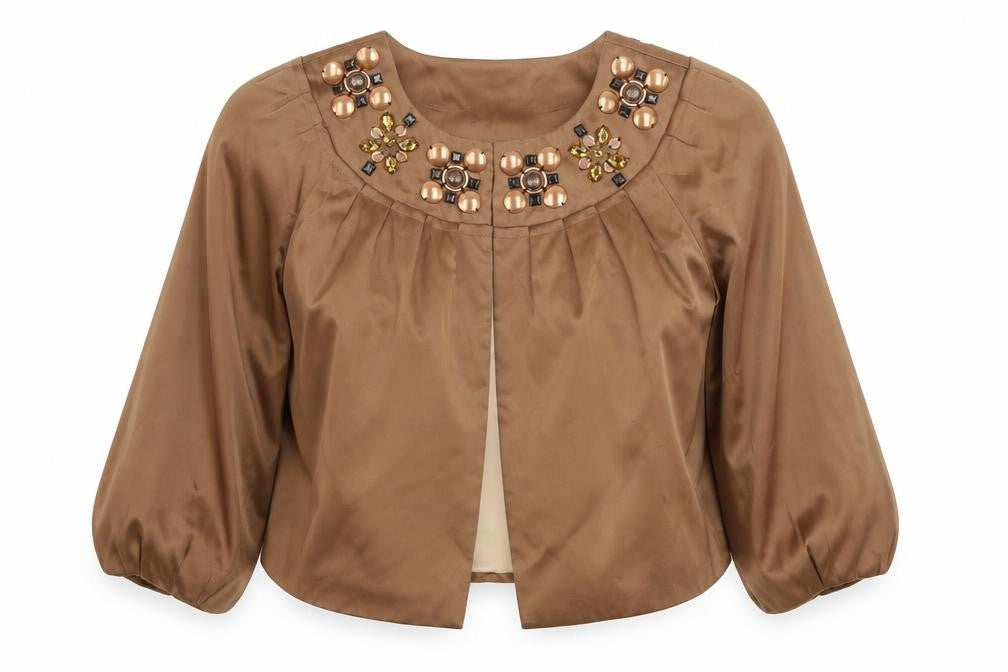 Autograph Womens Brown Jacket Size 12 Hook & Eye