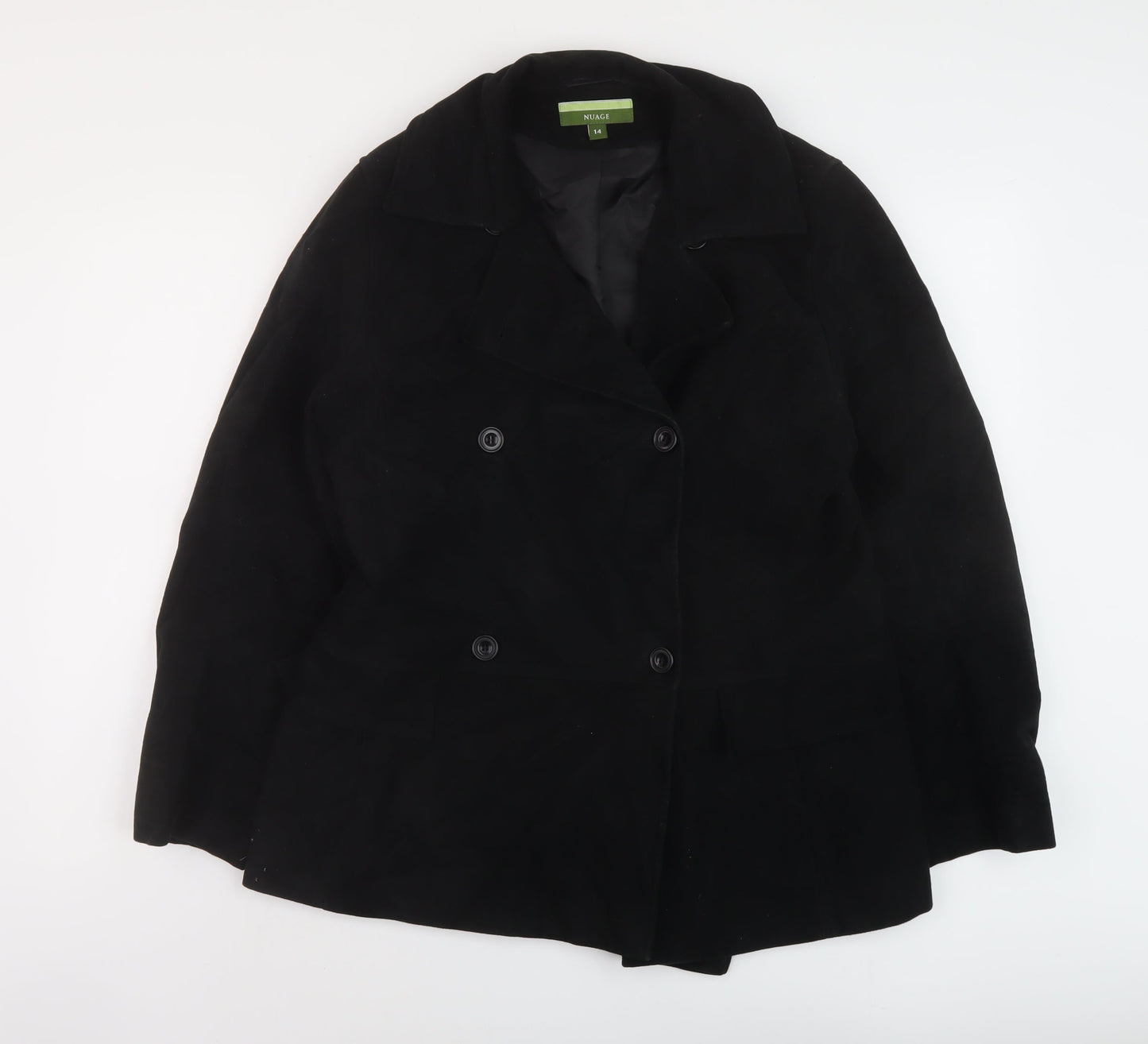 NuAge Womens Black Jacket Size 14 Button