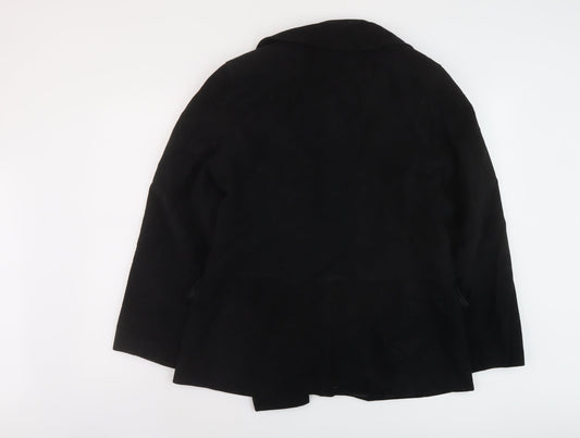 NuAge Womens Black Jacket Size 14 Button