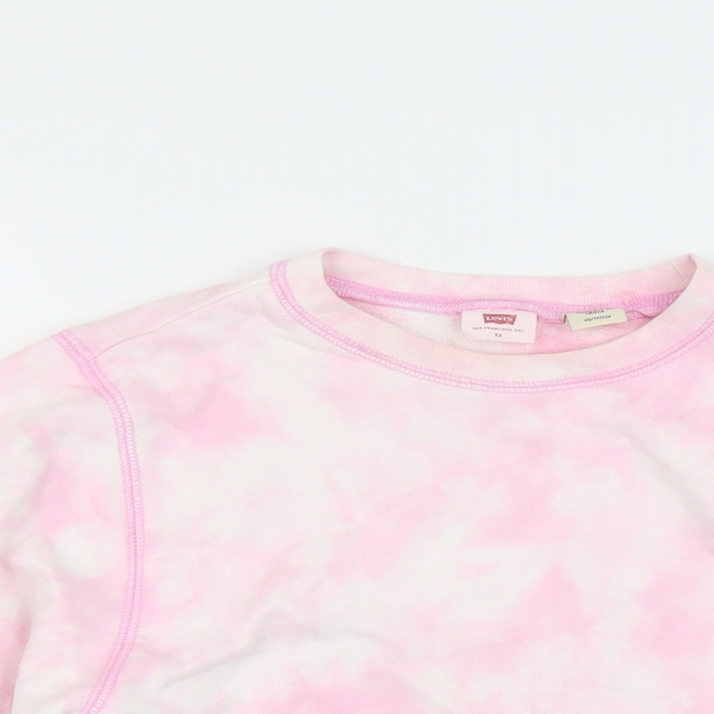 Levi's Womens Pink Cotton Pullover Sweatshirt Size XS Pullover