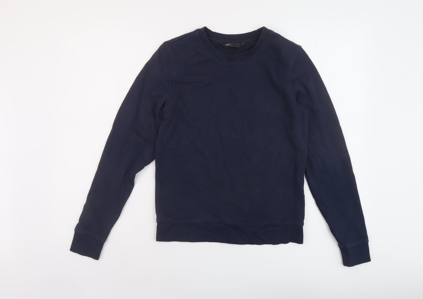 Marks and Spencer Womens Blue Cotton Pullover Sweatshirt Size 6 Pullover