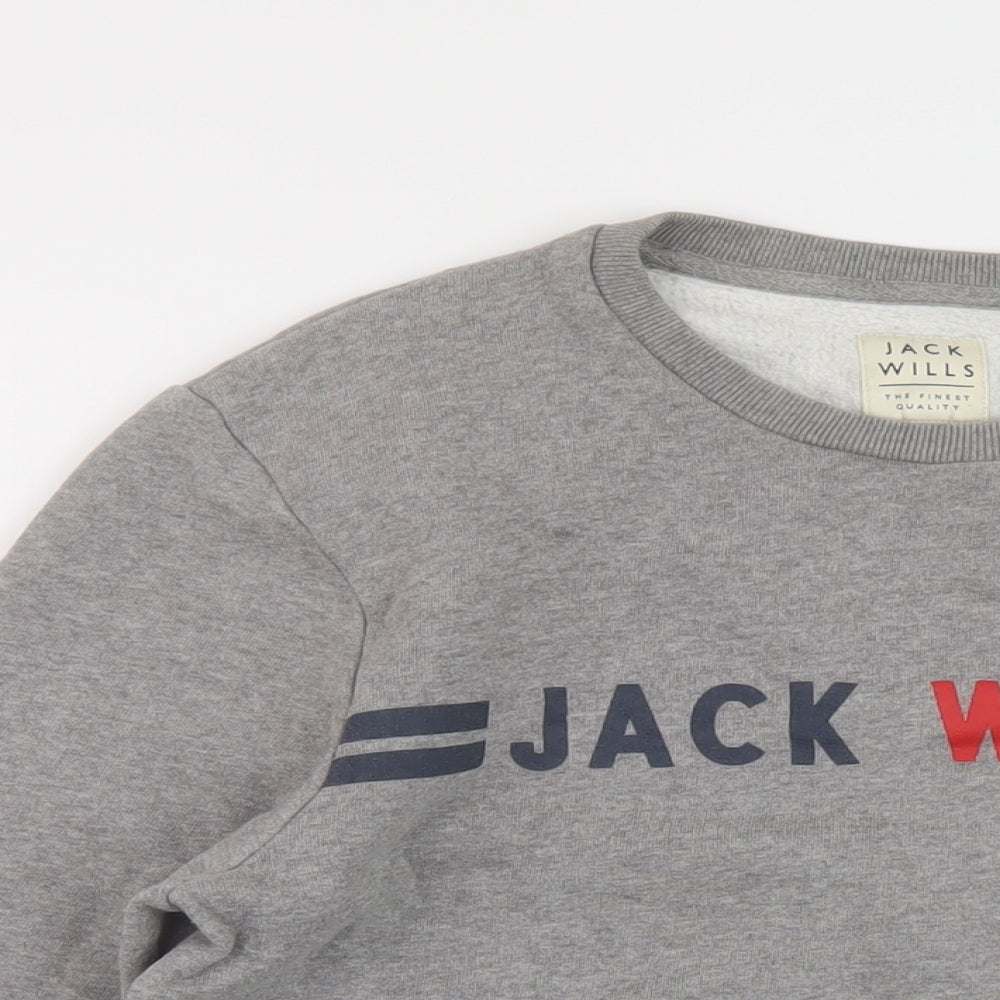 Jack Wills Womens Grey Cotton Pullover Sweatshirt Size S Pullover