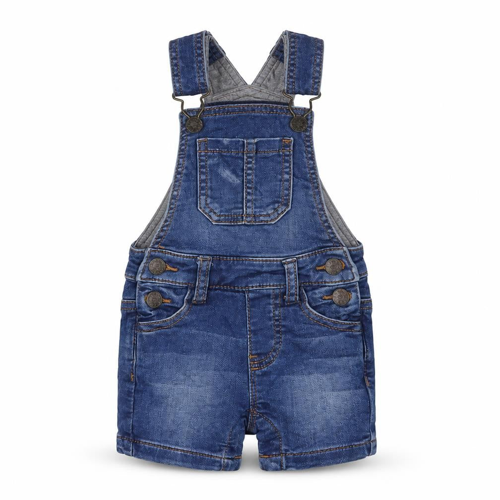 Marks and Spencer Baby Blue Cotton Dungaree One-Piece Size 6-9 Months Buckle