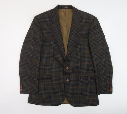 Osbourne Mens Green Plaid Wool Jacket Suit Jacket Size 42 Regular