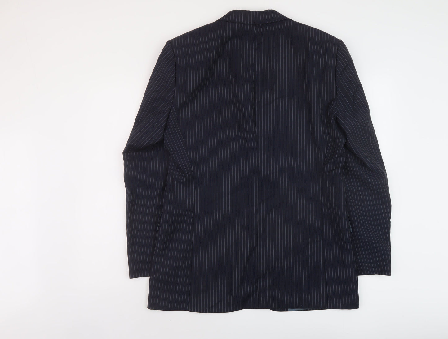 Boss Mens Blue Striped Wool Jacket Suit Jacket Size 40 Regular