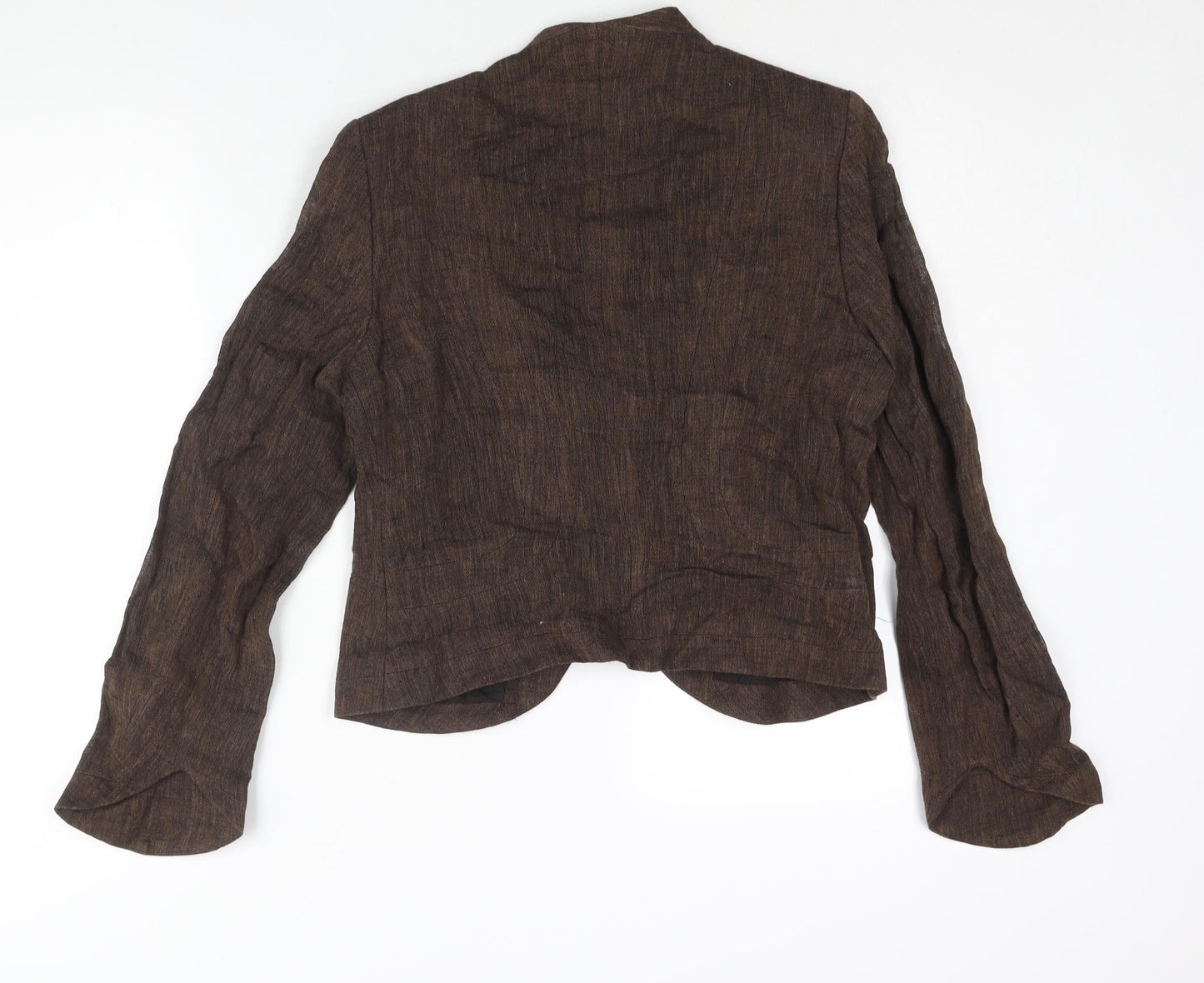 Claudia Strater Womens Brown Jacket Blazer Size 12 Hook & Eye