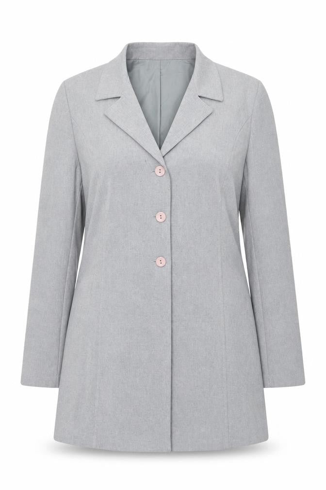 NL Collection Womens Grey Jacket Size 14 Button