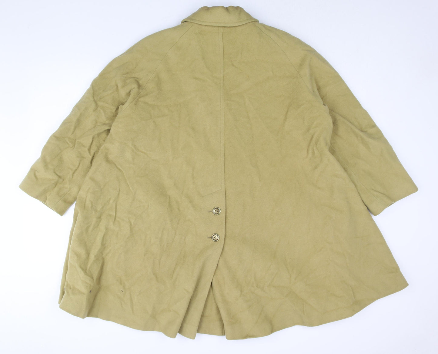 Huberman Womens Yellow Overcoat Coat Size S Button - Flare