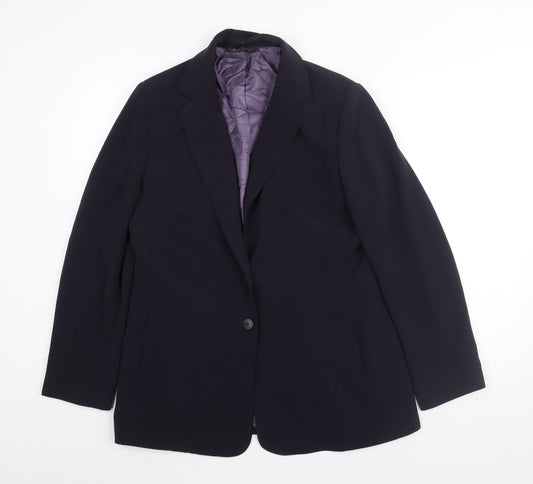 BHS Womens Purple Polyester Jacket Suit Jacket Size 16