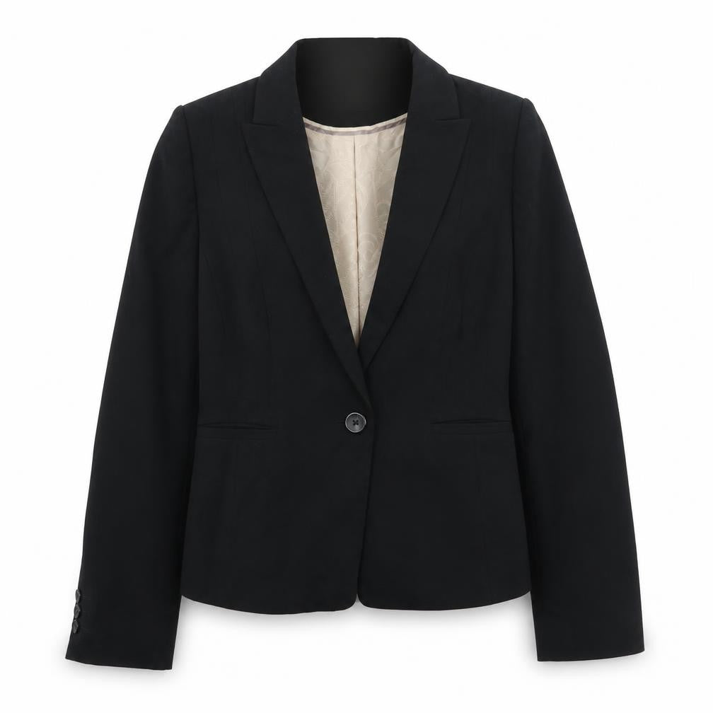 Marks and Womens Black Polyester Jacket Suit Jacket Size 10