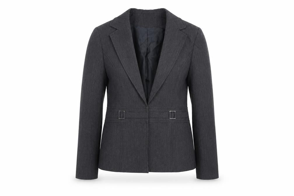 BHS Womens Grey Jacket Blazer Size 10 Hook & Eye - Buckle Detail