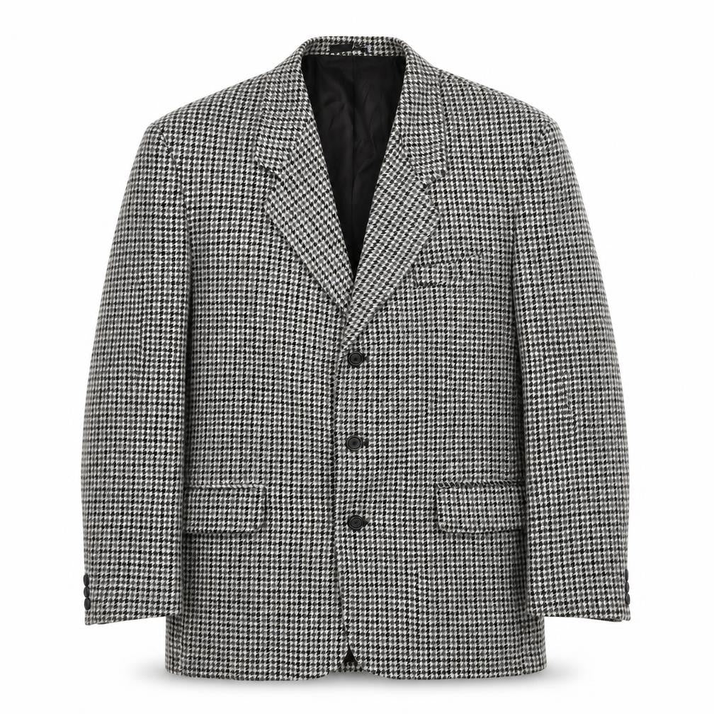 Tom Salto Mens Grey Houndstooth Wool Jacket Suit Jacket Size 38 Regular