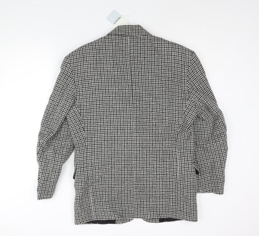 Tom Salto Mens Grey Houndstooth Wool Jacket Suit Jacket Size 38 Regular