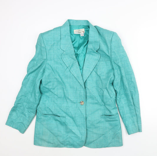 Orvis Womens Blue Jacket Blazer Size 8 Button