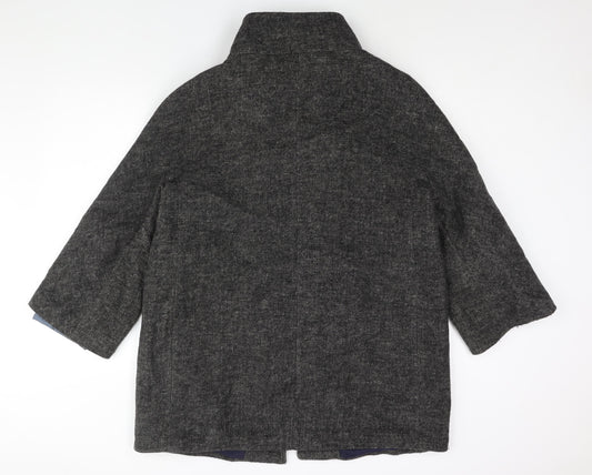 Coton Traders Womens Grey Overcoat Coat Size 16 Zip - Quilted Lining