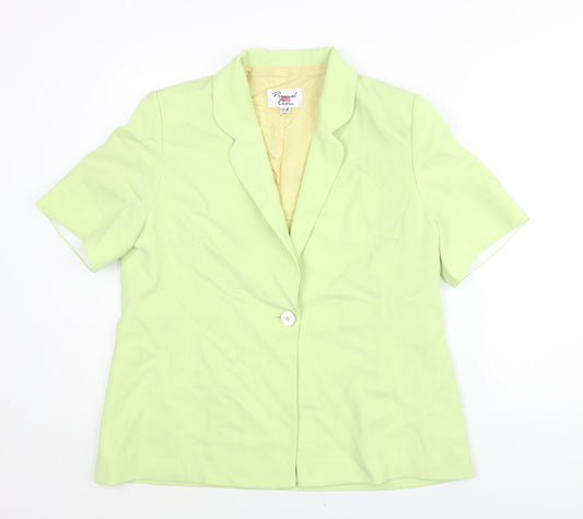 Personal Choice Womens Green Jacket Size 16 Button - Shoulder Pads